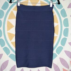 BCBG Maxazria Navy Blue Alexa Bandage Pencil Skirt XS